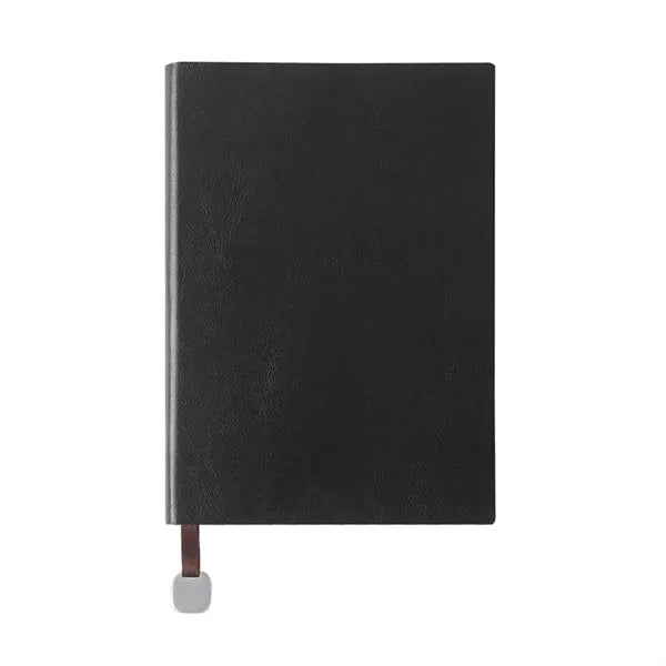 PU Leather Minimalist Business Notebook with Metal Pendant