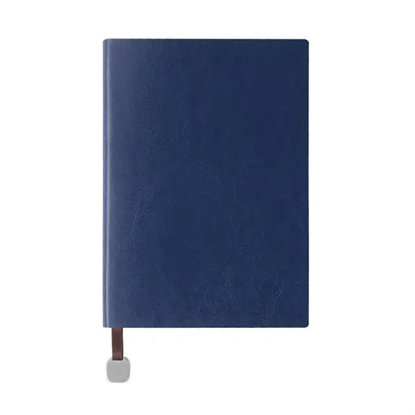 PU Leather Minimalist Business Notebook with Metal Pendant