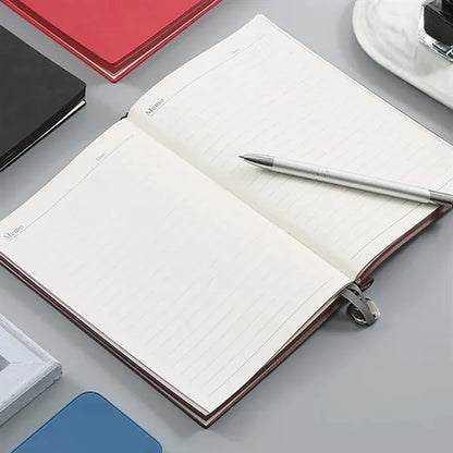 A5 PU Leather Thicken Binding Notebook with Side Pen Holder