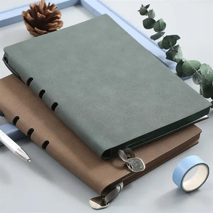 A5 PU Leather Thicken Binding Notebook with Side Pen Holder