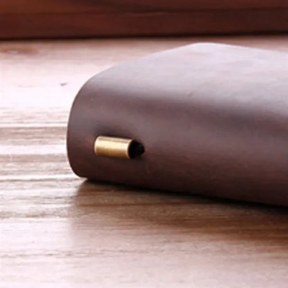 Refillable Genuine Leather Travel Notebooks w/ Elastic Rope