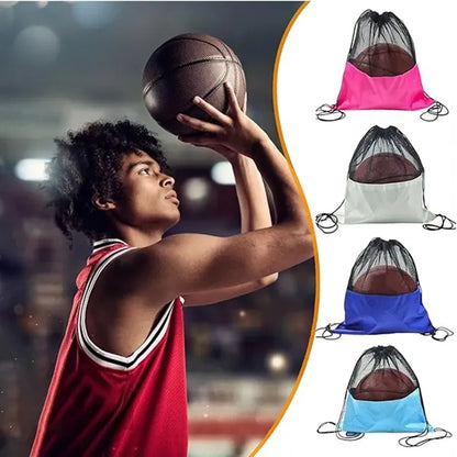 Portable PU Elastomer Translucent Mesh Drawstring Backpack