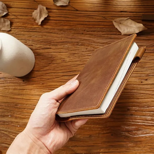 Leather Refillable Travel Notebook W/ Pen Holder Card Slot