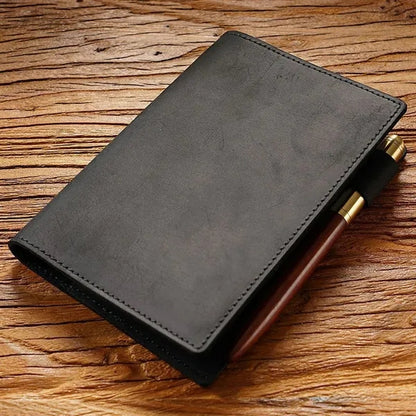 Leather Refillable Travel Notebook W/ Pen Holder Card Slot