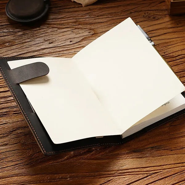 Leather Refillable Travel Notebook W/ Pen Holder Card Slot