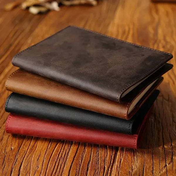 Leather Refillable Travel Notebook W/ Pen Holder Card Slot