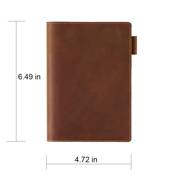 Leather Refillable Travel Notebook W/ Pen Holder Card Slot