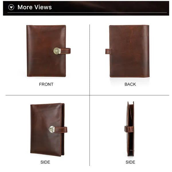 A5 Genuine Leather Notebook Padfolio Portfolio