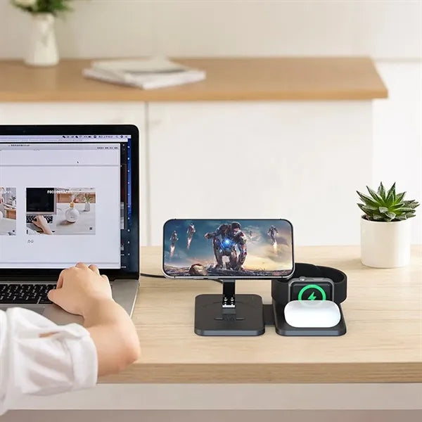3 IN 1 Magnetic Fodable Wireless Charger