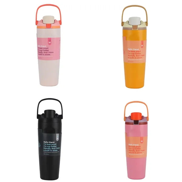 30oz Stainless Steel Insulated Tumbler With Straw Handle