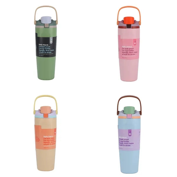 30oz Stainless Steel Insulated Tumbler With Straw Handle