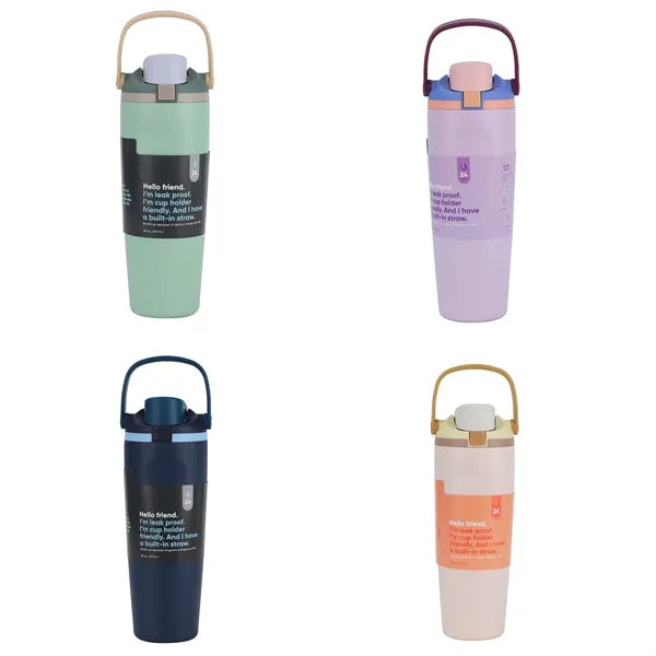 30oz Stainless Steel Insulated Tumbler With Straw Handle