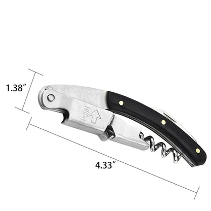 Wooden Handle Wine Opener with Stainless Steel Corkscrew