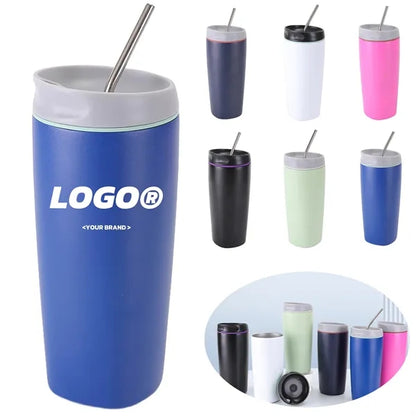 20oz Stainless Steel Vacuum Insulated Sports Tumbler Straw