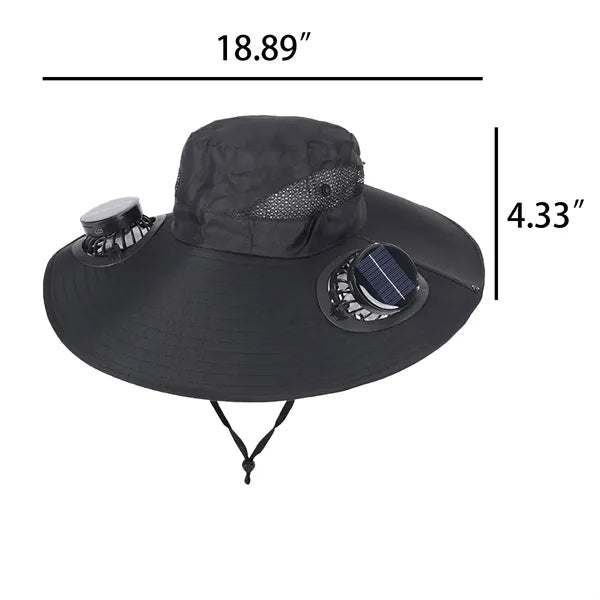 Solar Powered Fan Hat with Rechargeable Cooling System
