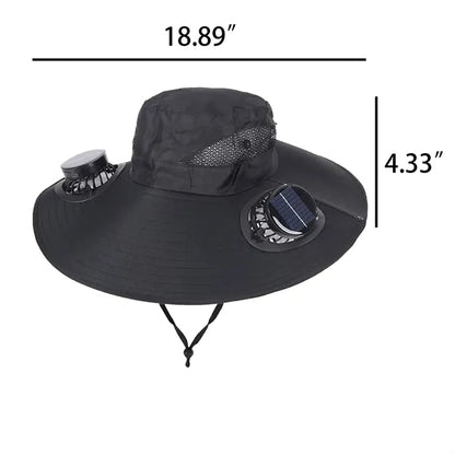 Solar Powered Fan Hat with Rechargeable Cooling System