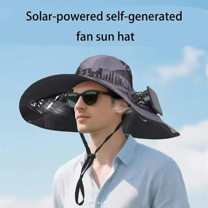 Solar Powered Fan Hat with Rechargeable Cooling System