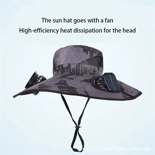 Solar Powered Fan Hat with Rechargeable Cooling System
