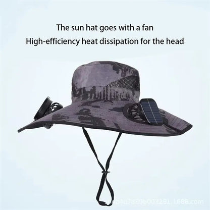 Solar Powered Fan Hat with Rechargeable Cooling System