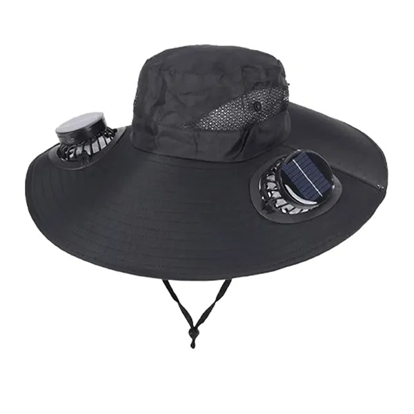 Solar Powered Fan Hat with Rechargeable Cooling System