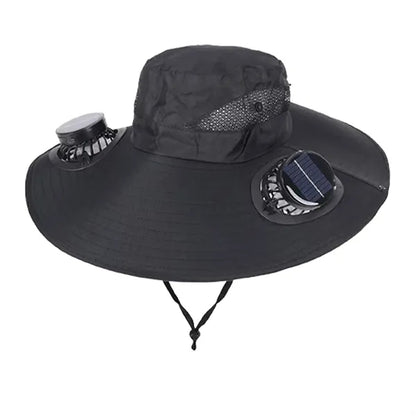 Solar Powered Fan Hat with Rechargeable Cooling System