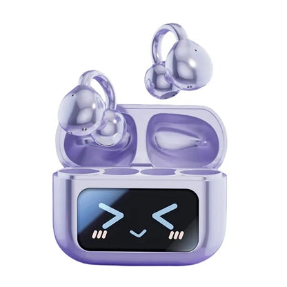 Wireless Bluetooth Ear Clip Earbuds Display Touch Control
