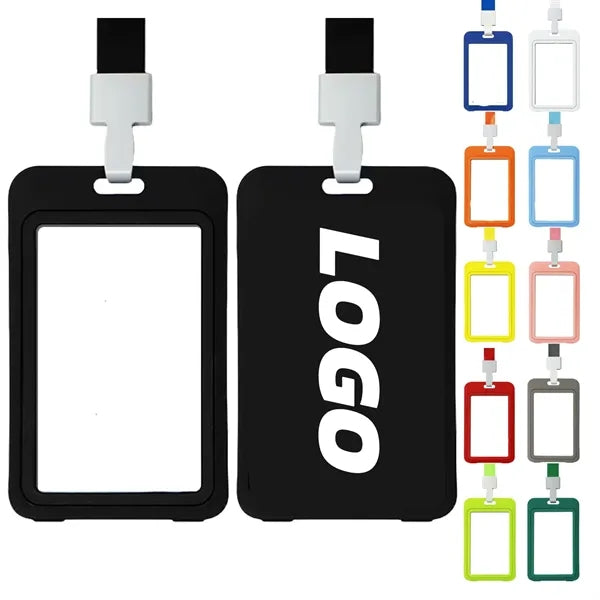 Custom Logo Lanyard ID Badge Holder with Clip