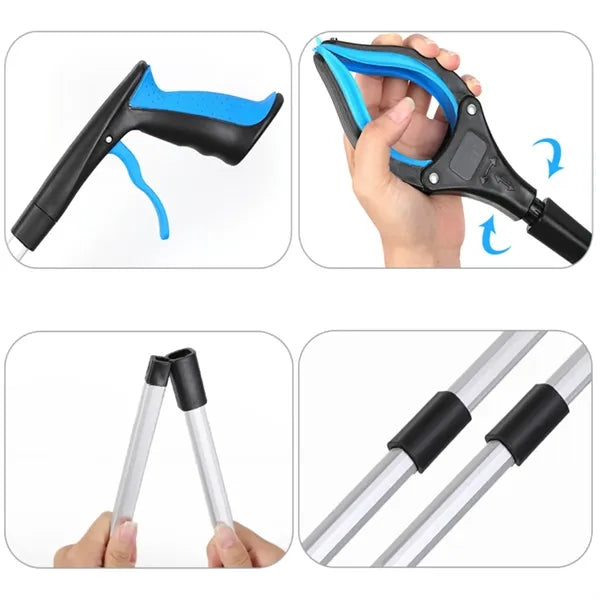 Foldable Trash Reacher Grabber Tool w/ Rotating Magnetic Jaw