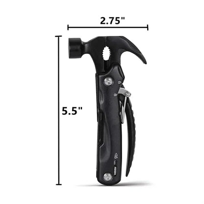 12 in 1 Multi-tool Claw Hammer w/ Pliers Safety Lock & Pouch