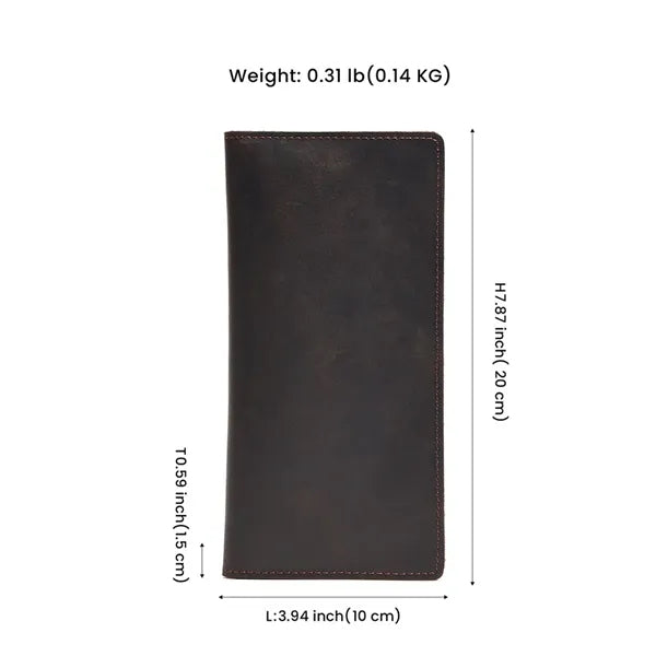Multi Slots Crazy Horse Leather Classic Retro Long Wallet