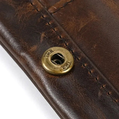 Slim Multiple Card Slots Genuine Leather Bifold Short Wallet