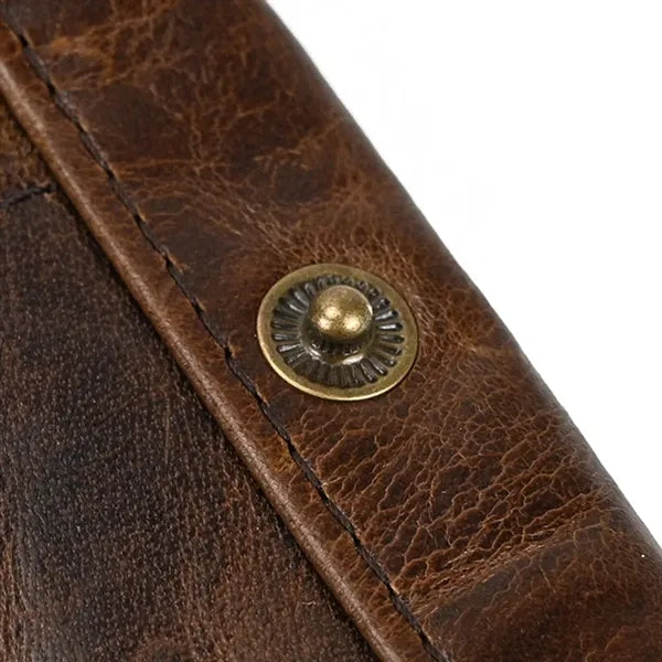 Slim Multiple Card Slots Genuine Leather Bifold Short Wallet
