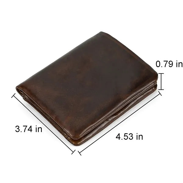 Slim Multiple Card Slots Genuine Leather Bifold Short Wallet