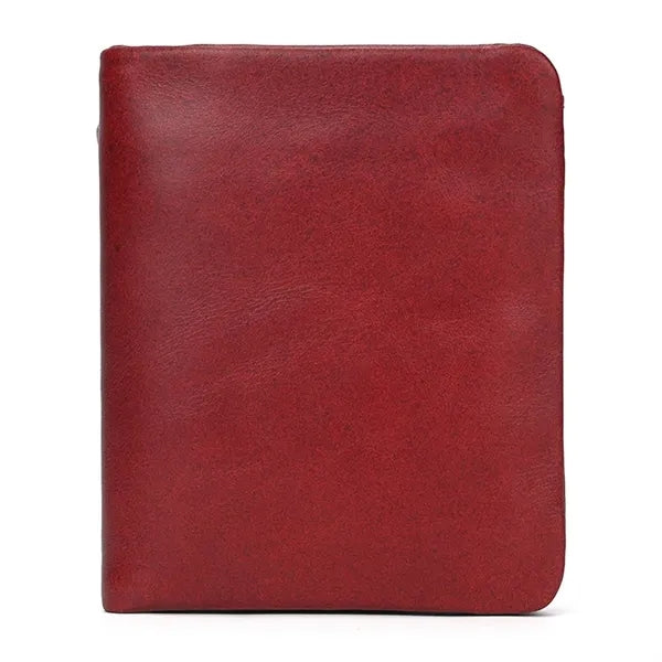 Slim Multiple Card Slots Genuine Leather Bifold Short Wallet