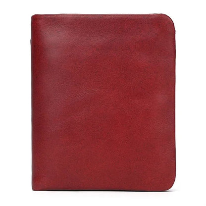 Slim Multiple Card Slots Genuine Leather Bifold Short Wallet