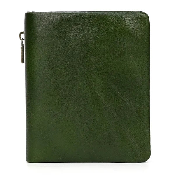 Slim Multiple Card Slots Genuine Leather Bifold Short Wallet