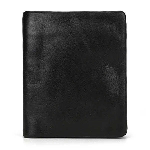 Slim Multiple Card Slots Genuine Leather Bifold Short Wallet