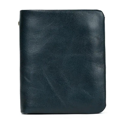 Slim Multiple Card Slots Genuine Leather Bifold Short Wallet