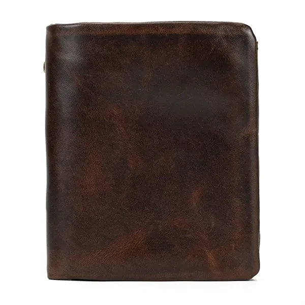 Slim Multiple Card Slots Genuine Leather Bifold Short Wallet