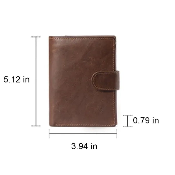 Genuine Leather Large Capacity RFID Blocking Short Wallet