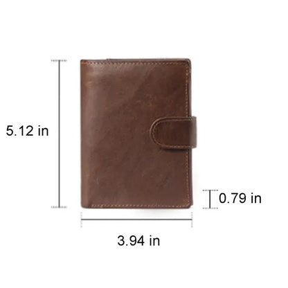 Genuine Leather Large Capacity RFID Blocking Short Wallet