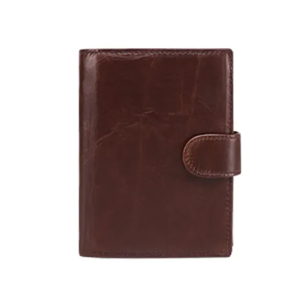 Genuine Leather Large Capacity RFID Blocking Short Wallet