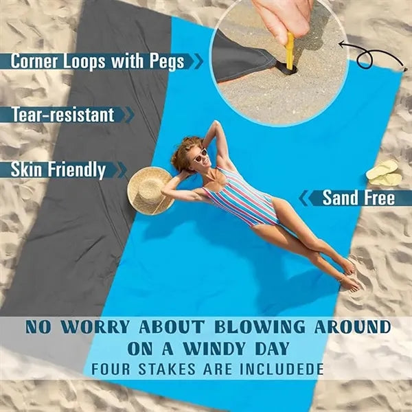 Portable Polyester Large Sandproof Beach Blanket Picnic Mat