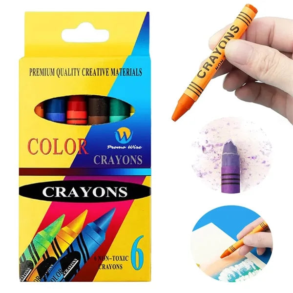 6-Color Vibrant Easy-Grip Cylindrical Oil Painting Crayons