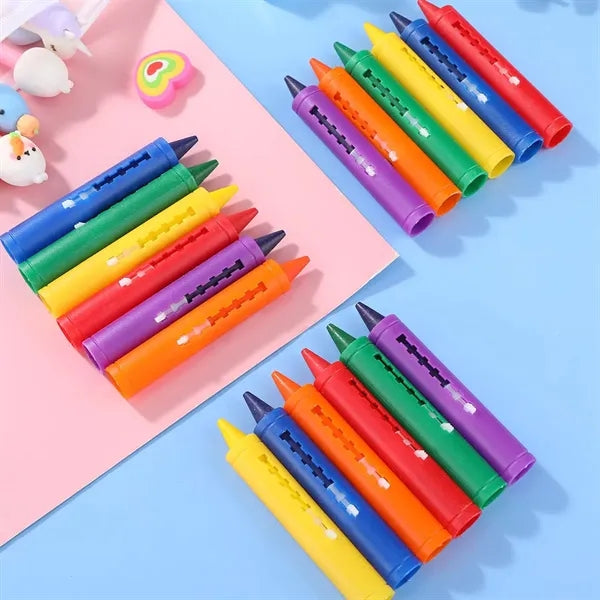 6-Color Non-Toxic Kid-Safe Washable Bath Crayons for Tub