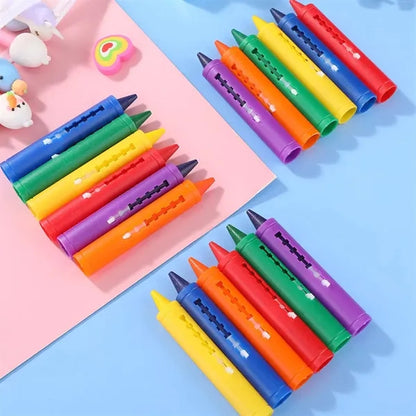 6-Color Non-Toxic Kid-Safe Washable Bath Crayons for Tub