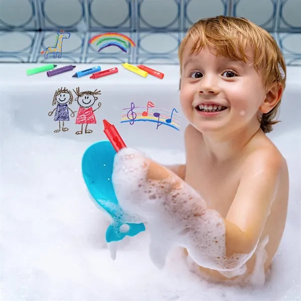 6-Color Non-Toxic Kid-Safe Washable Bath Crayons for Tub