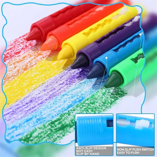6-Color Non-Toxic Kid-Safe Washable Bath Crayons for Tub
