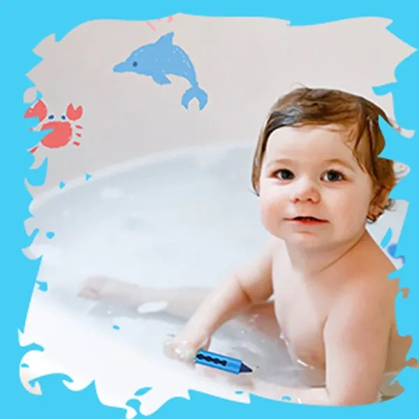 6-Color Non-Toxic Kid-Safe Washable Bath Crayons for Tub
