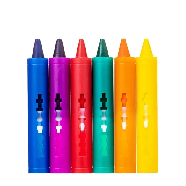 6-Color Non-Toxic Kid-Safe Washable Bath Crayons for Tub